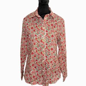 NWT Women's Slim-Fit Button Down Blouse Liberty Danjo Floral Cotton SZ 10